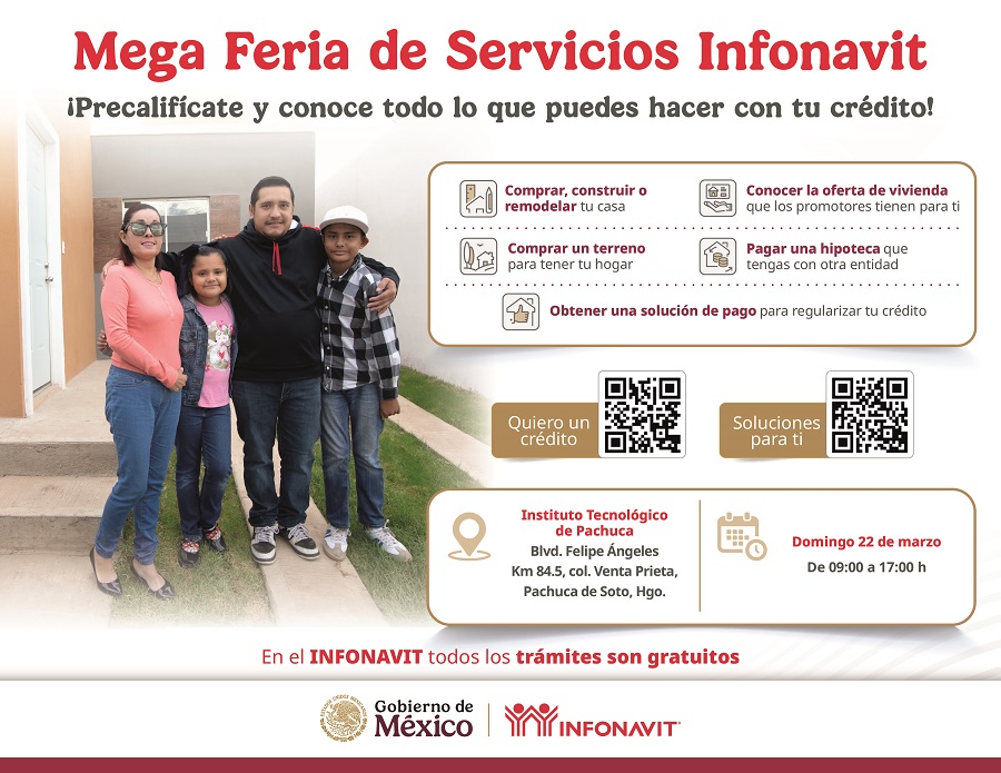 Mega Feria Infonavit en Pachuca Abrirá Registro de Vivienda Para El Bienestar