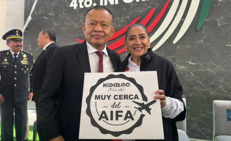 Participa Turismo de Hidalgo en el 4º Informe de Actividades del AIFA
