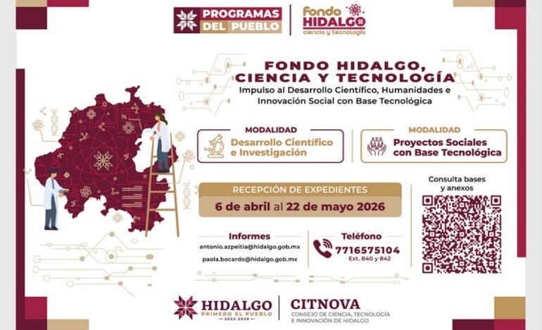 Abren Programas del Pueblo Para El Impulso del Talento Hidalguense en Ciencia y Tecnología