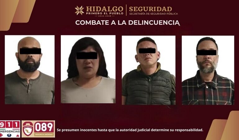Autoridades de Hidalgo Aseguran Una Célula Dedicada a la Extorsión, se Presentaban Como Personal de la Secretaría de Turismo de Hidalgo.