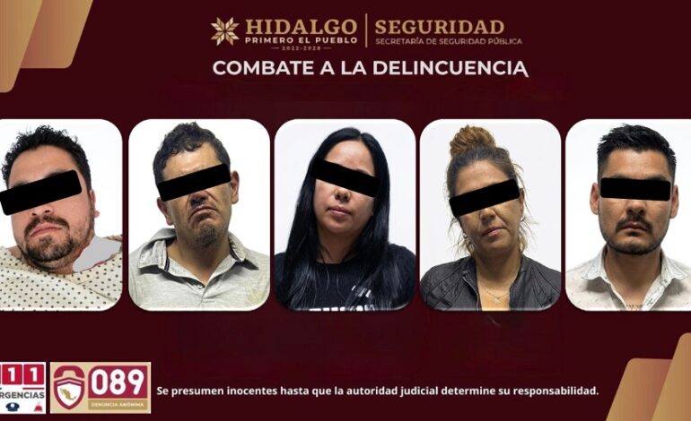 Congreso de Hidalgo Aprueba SSPH Asegura a Cinco Involucrados Por Homicidios en Tlanalapa