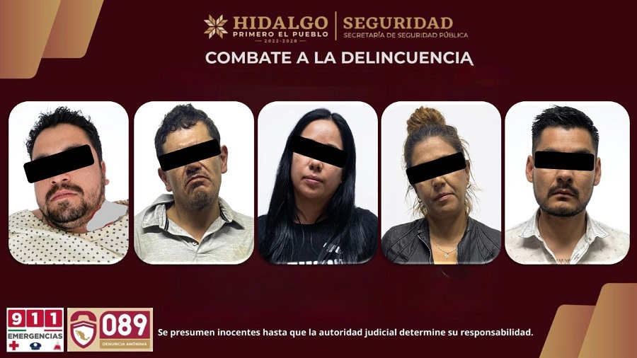 Congreso de Hidalgo Aprueba SSPH Asegura a Cinco Involucrados Por Homicidios en Tlanalapa
