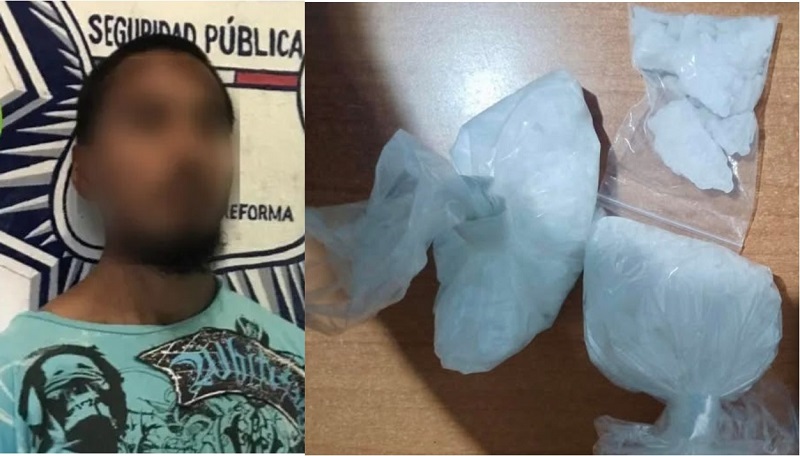 Elementos Secretaría de Seguridad Ciudadana de Mineral de la Reforma detuvieron a Sujeto Que Vendida Droga en Plaza Universidad