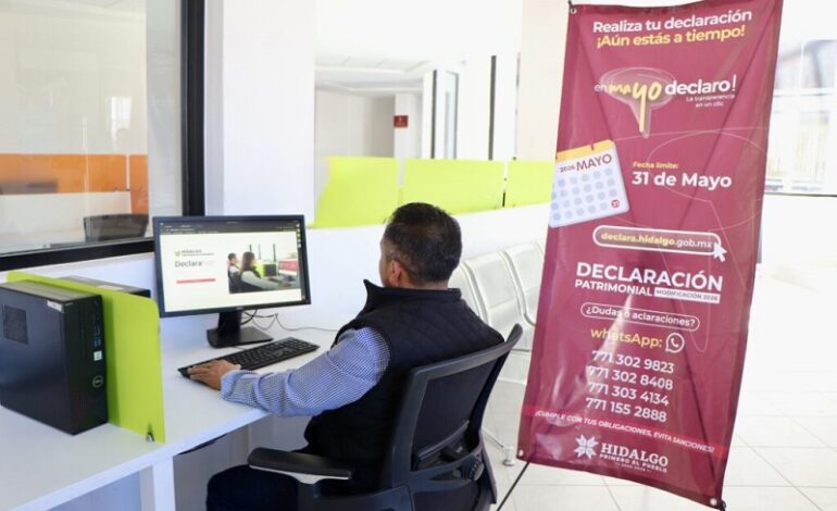 Hidalgo Reporta 62% de Avance en Declaraciones Patrimoniales de Servidores Públicos