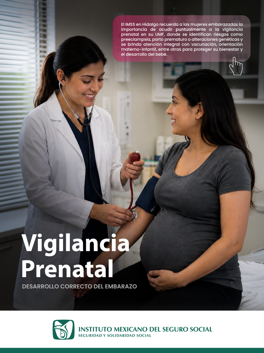 Recomienda IMSS Hidalgo Vigilancia Prenatal Para Desarrollo Correcto del Embarazo y Salud de Futuras Madres