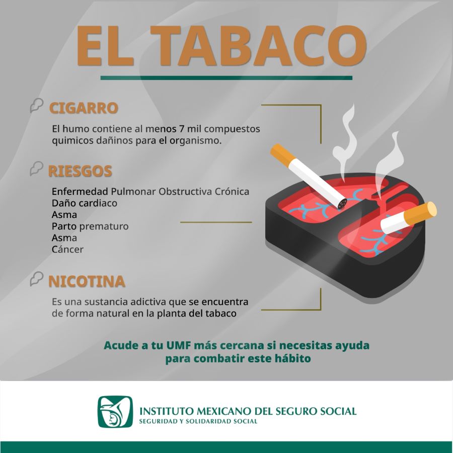 Alerta IMSS Hidalgo Sobre Riesgos del Tabaco