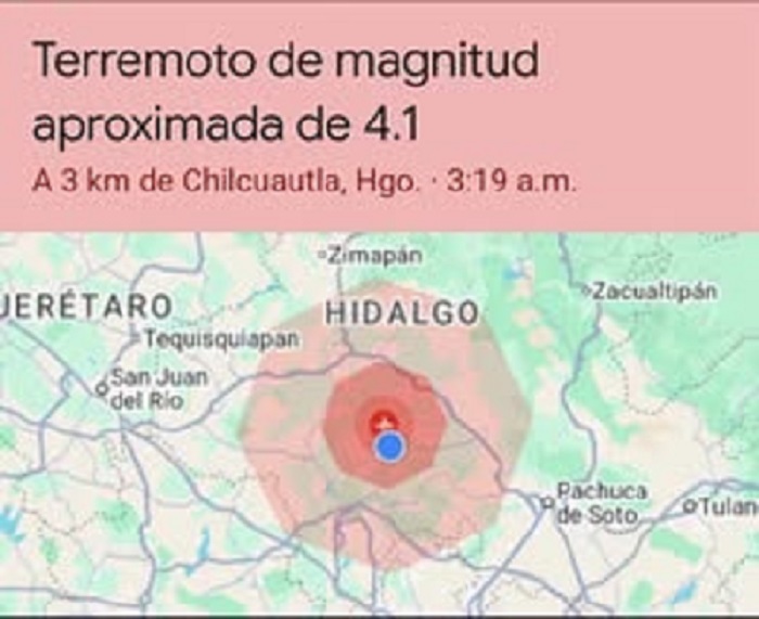 Dos Sismos Sacuden a Cuatro  Municipios  del Valle del Mezquital.