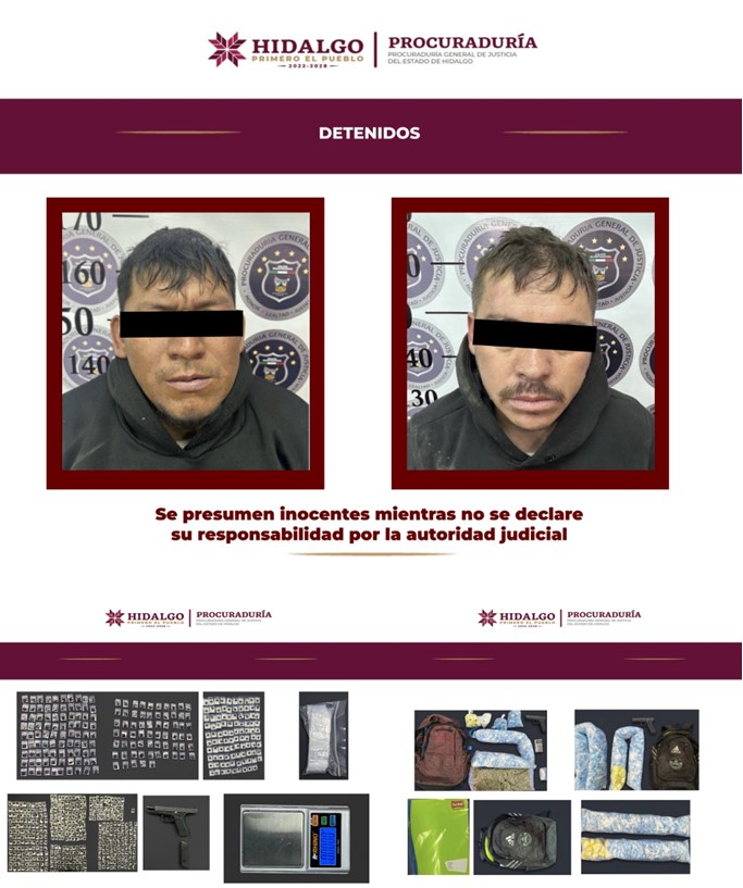 Golpe al narcomenudeo; AIC asegura 7 mil 500 dosis de droga y detiene a dos hombres en Tlaxcoapan