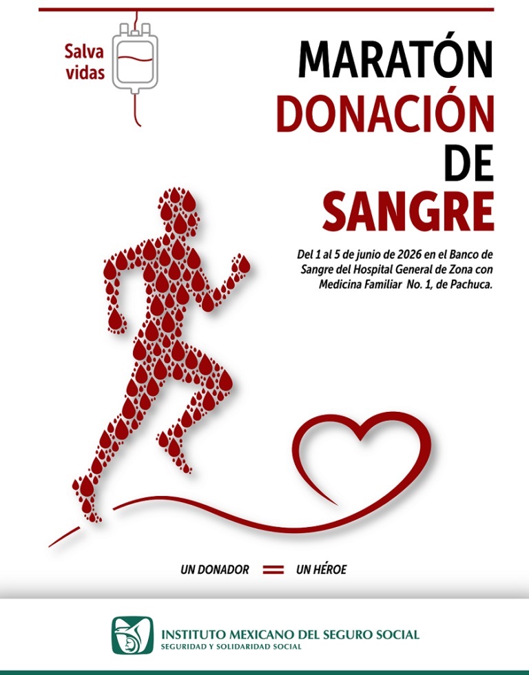 Invita IMSS Hidalgo a Maratón de Donación de Sangre altruista para salvar vidas