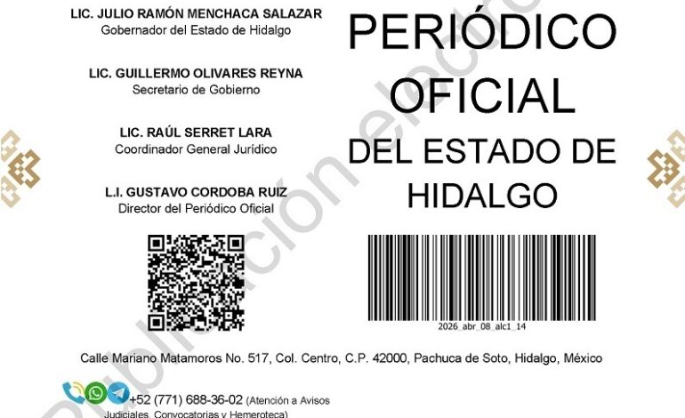POEH Reformas a la Ley de Entrega Recepción de los Recursos Públicos del Estado de Hidalgo