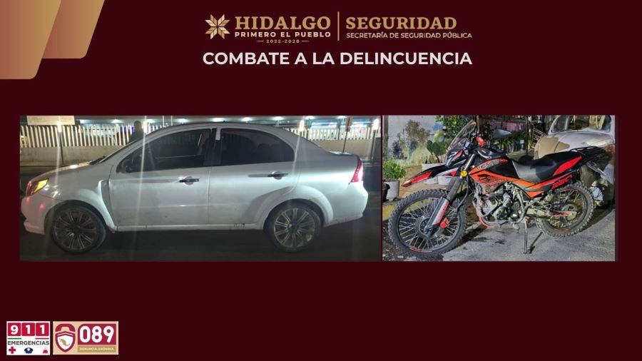 SSPH Asegura a 3 Presuntos Integrantes de Una Banda Dedicada al Robo de Motocicletas en Pachuca