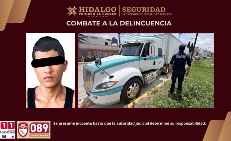 SSPH recupera tractocamión con más de 24 toneladas de mercancía