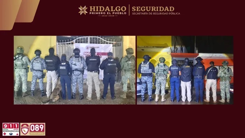 Seis Detenidos Tras Cateos Simultáneos en Pachuca y Apan