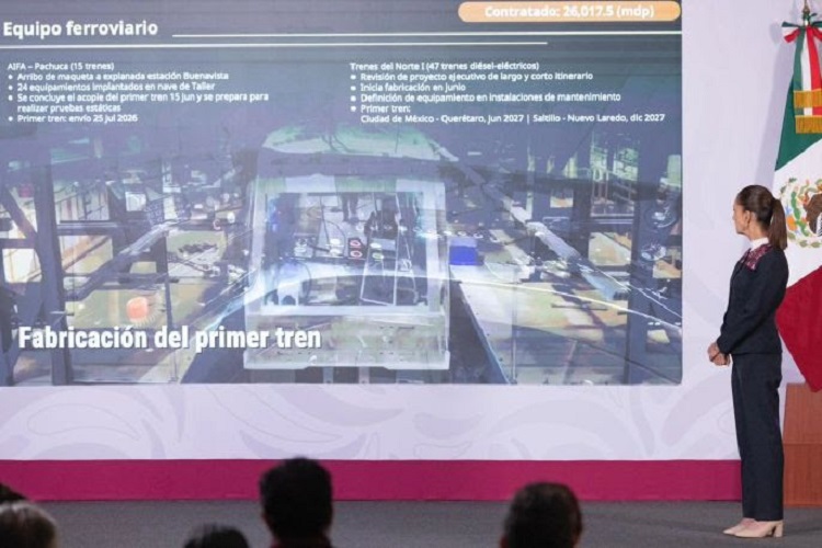Vamos Muy Adelantados En Construcción de Trenes, El Objetivo Es Inaugurar CDMX-Pachuca y CDMX-Querétaro En 2027: Presidenta Claudia Sheinbaum; Se Han Liberado Más de 28 Millones de M2 de Derecho de Vía