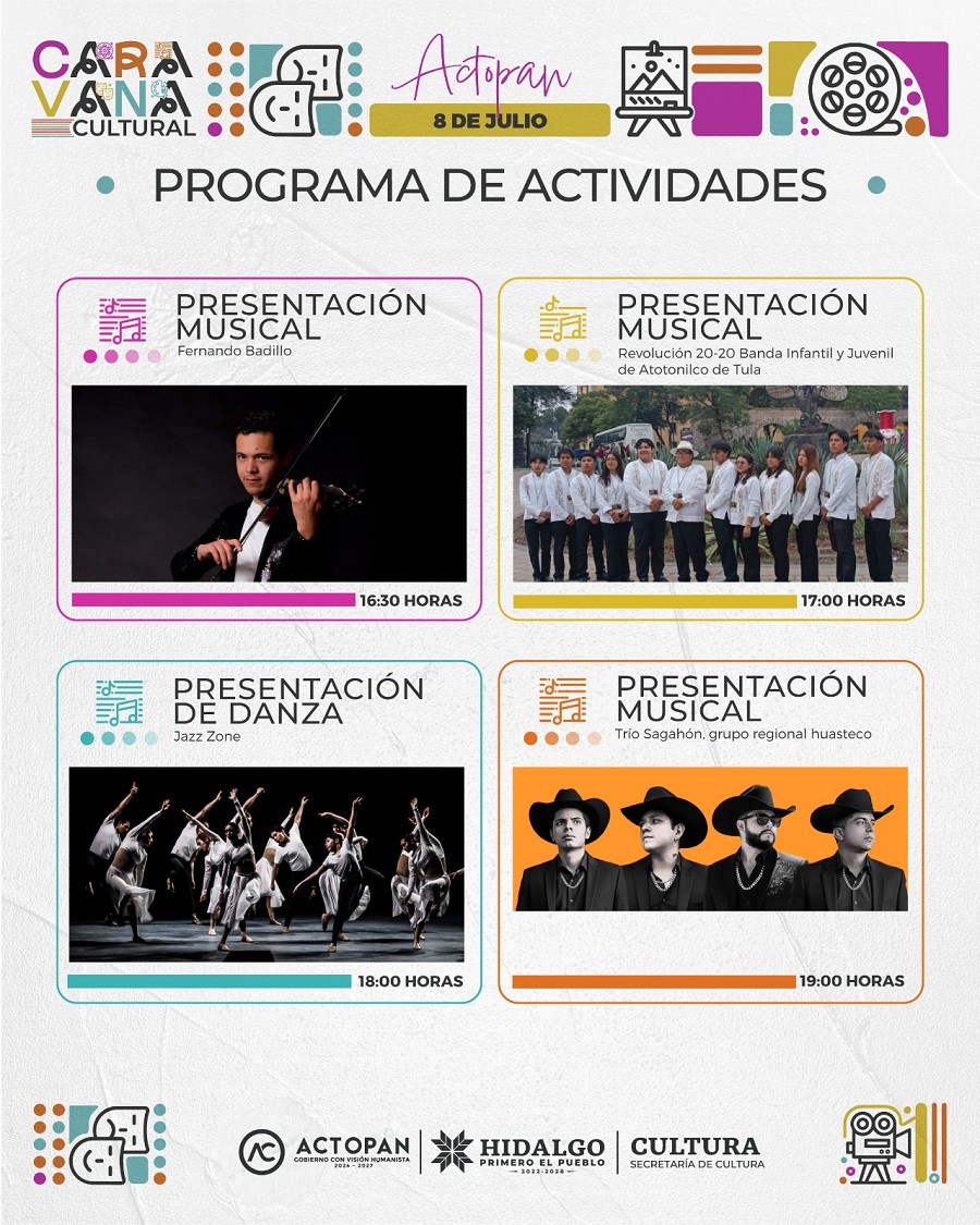 Caravana Cultural llegará a Actopan con una tarde de música y danza para toda la familia