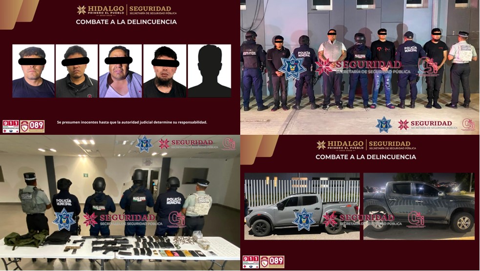 Despliega SSPH operativo en Huichapan; Asegura A Cinco Personas y Presunta Droga