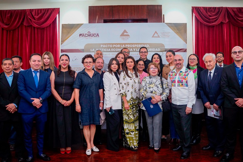 La Concanaco Servytur y presidentes municipales de Pachuca y pueblos mágicos Firmaron Pacto por la Prosperidad, la Justicia Económica y la Seguridad