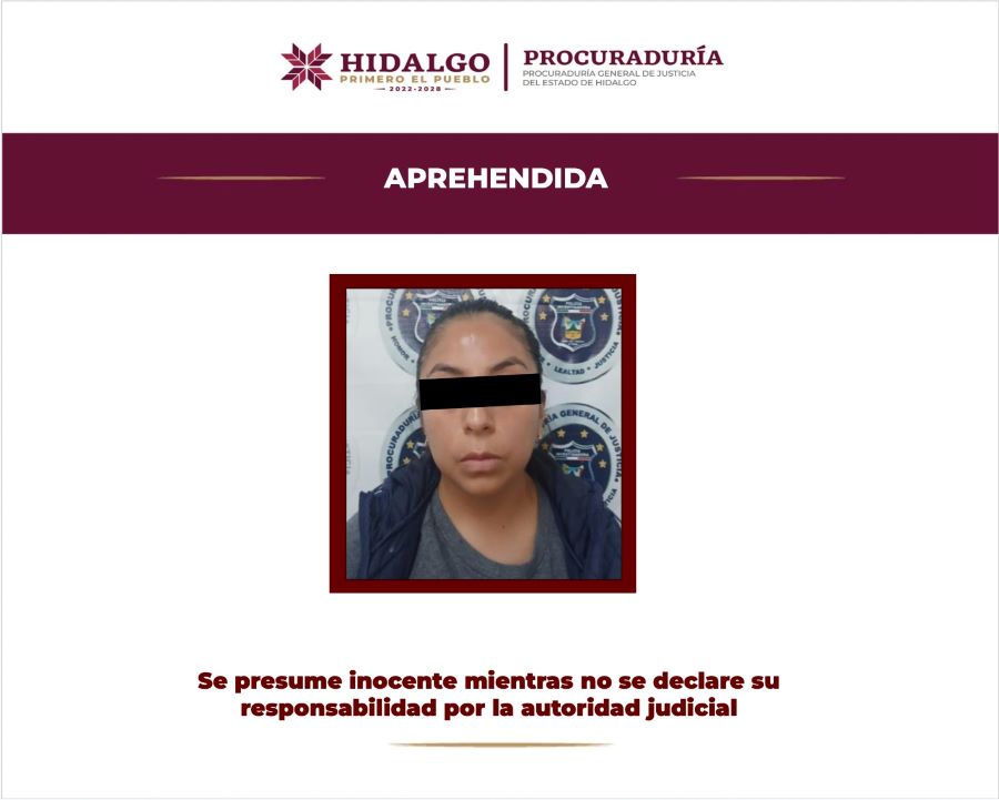 PGJEH aprehende en Pachuca a mujer requerida por la FGJCDMX por robo agravado