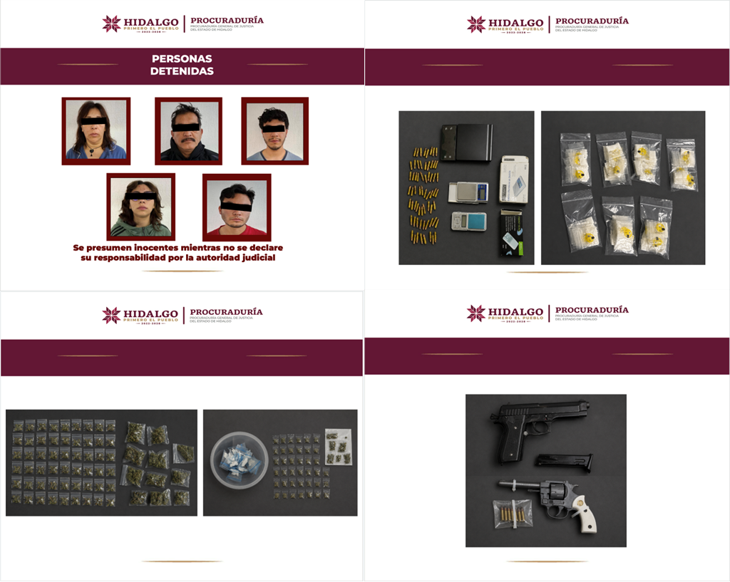 En Pachuca de Soto, AIC detiene por narcomenudeo a cinco personas