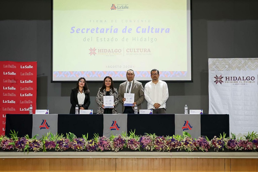 Firman Secretaría de Cultura y La Salle Pachuca convenio de colaboración