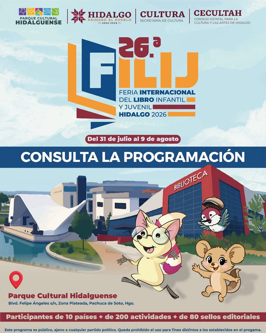 La 26.ª Feria Internacional del Libro Infantil y Juvenil Hidalgo 2026 inicia con un Tributo a 31 minutos