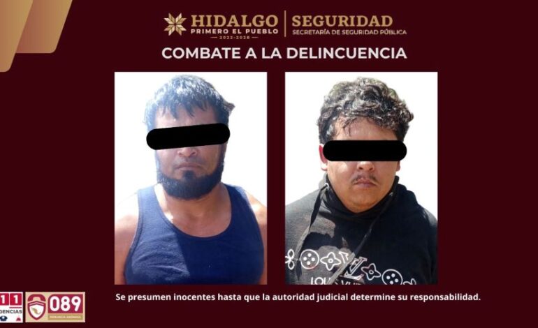 SSPH asegura a presuntos responsables de homicidio en Pachuca