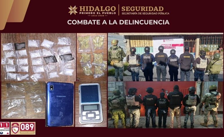 SSPH Desarticula Dos Presuntos Puntos de Venta de Droga en Mineral del Monte