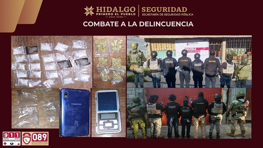 SSPH Desarticula Dos Presuntos Puntos de Venta de Droga en Mineral del Monte