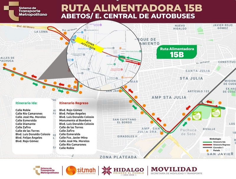 Sitmah Informa a Las Personas Usuarias Un Recorte Operativo Temporal en La Ruta 15B