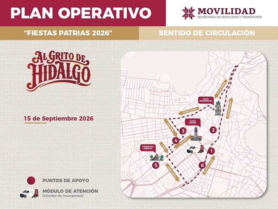 Cierre de Calles de Pachuca Desde la las 00:01 por las Fiestas Patrias