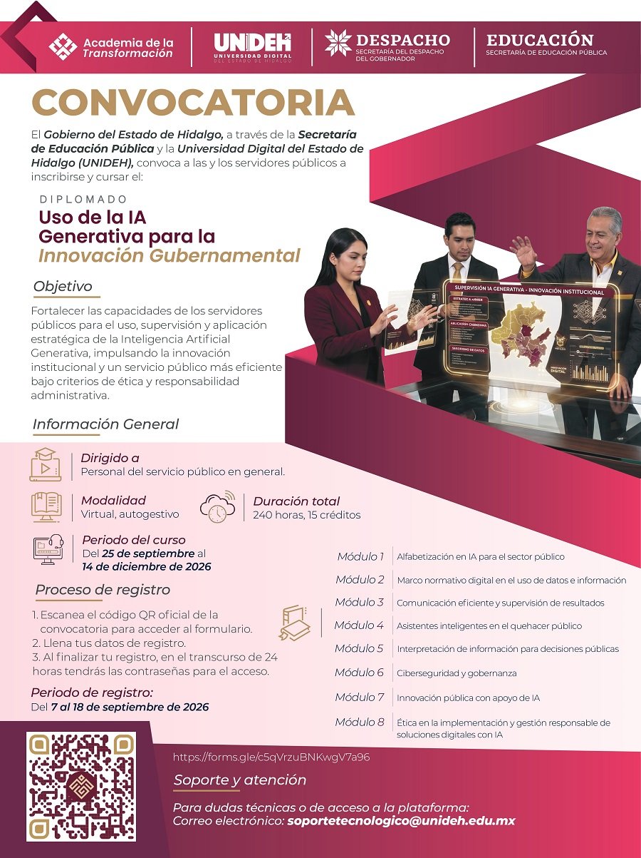 Gobierno de Hidalgo Fortalece Profesionalización del Servicio Público Con Dos Diplomados