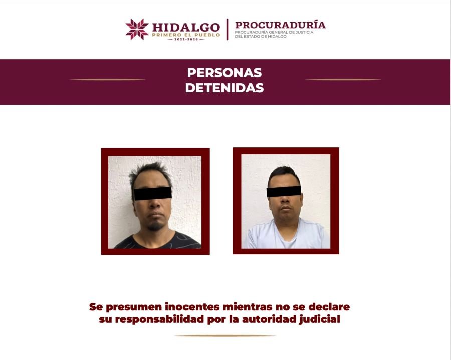 Por Narcomenudeo, PGJEH Detiene a Dos Personas, en Mineral de la Reforma